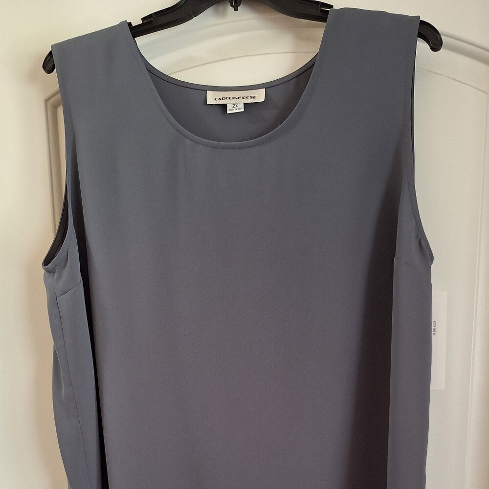 CAROLINE ROSE – Size 2X-Gray Tank Top